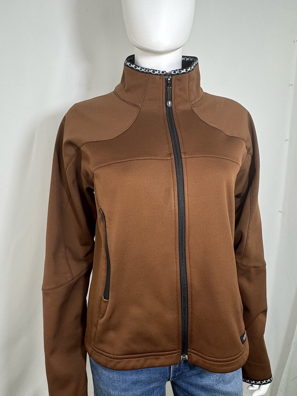 Kerrits On Track Equestrian Riding Full Zip Jacket Brown Women's Small GUC
